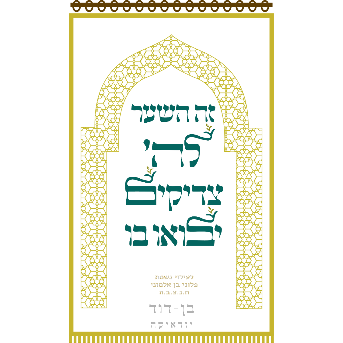 פרוכת זה השער לבן עם פרנזים